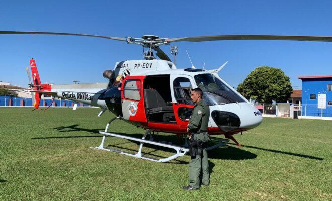 Operação Monte Alto: Helicóptero Águia frustra fuga de suspeitos e apreende moto com placa falsa