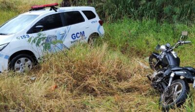 Guarda Civil Municipal de Monte Alto localiza motocicleta em terreno próximo à represa